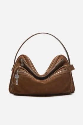 Bolso de hombro de ante para cámara «Camero»