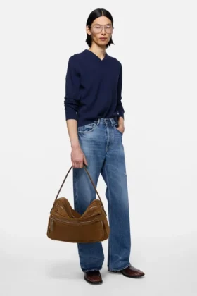 Bolso de hombro de ante para cámara «Camero»