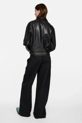Chaqueta motera de piel