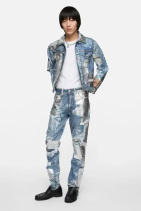 chaqueta vaquera con efecto trampantojo