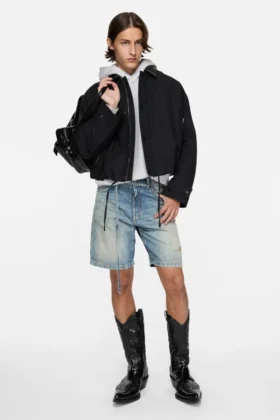 Pantalones cortos vaqueros con cinturón