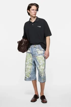 Pantalones cortos vaqueros con efecto trampantojo