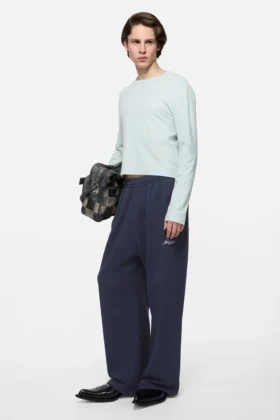 Pantalones de chándal de felpa con logotipo