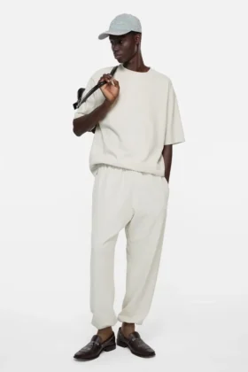 Pantalones de chándal de felpa lavada